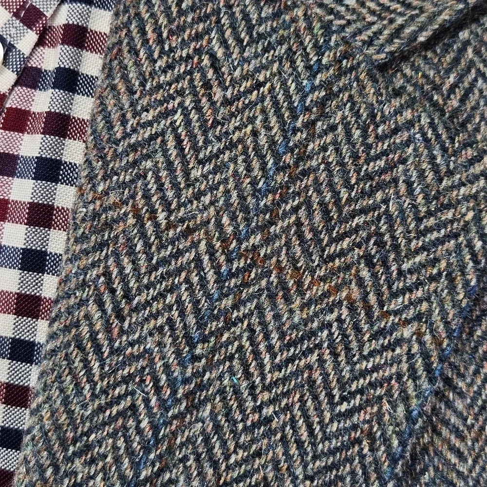 Austin Manor Men's Tweed Sport Coat Blazer Two Button Brown Gray herringbone 42R